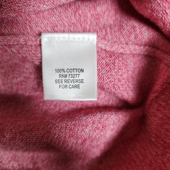 Croft & Barrow Womens Cardigan Sweater L Heather Pink Open Front Layering Preppy - Picture 7 of 16